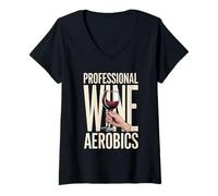 Women's Professional Wine Aerobics V-Neck T-Shirt