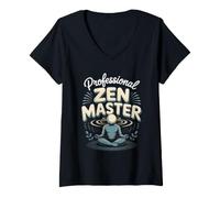 Women's Professional Zen Master Meditation Mindfulness V-Neck T-Shirt