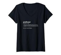 Women's Professor Dictionary Funny Academic University V-Neck T-Shirt
