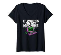 Women's Programmer Coder It Works On My Machine V-Neck T-Shirt