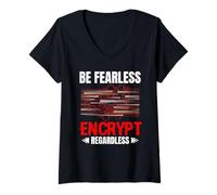 Womens Programming Hacking Encrypt IT Tech IT Technician Hacker V-Neck T-Shirt