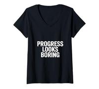 Women's Progress Looks Boring Entrepreneur Reality V-Neck T-Shirt