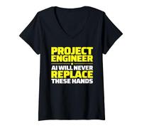 Women's Project Engineer Never Replace V-Neck T-Shirt