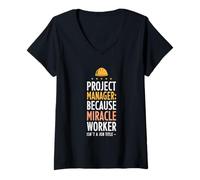 Womens Project Manager Because Miracle Worker Isn’t a Job Title V-Neck T-Shirt