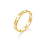 Women's Promise Rings 14K White Gold Wedding Band Au585 Size J 1/2 White Round Moissanite Stackable for Sister Premium