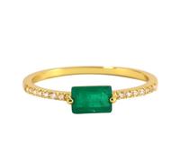 Women's Promise Rings Cute Gold Rings 9K Au375 Size O 1/2 Blue Round Lab Created Sapphire Stackable for Aunt Fashion