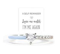 Women's Promise Rings for Women, Love Me Until I'm Me Again Ring Self Love Yourself Rings for Mom Mama Daughter Couple Wife Gifts with Cubic Zircon Black Heart Ring, Cubic Zirconia, Cubic Zirconia