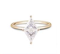Women's Promise Rings, Rings for Me 18.1K Yellow Gold with 2Ct Triangle Moissanite Size P 1/2