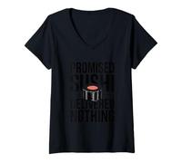 Women's Promised Sushi Delivered Nothing Funny Sushi V-Neck T-Shirt