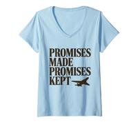 Women's Promises Made Promises Kept Trump Patriot V-Neck T-Shirt