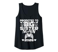 Womens Promoted To Big Sister Again 2026 Pregnancy Announcement Tank Top