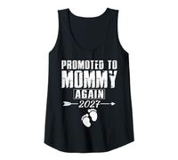 Womens Promoted to Mommy Again 2027 Pregnancy Announcement Tank Top