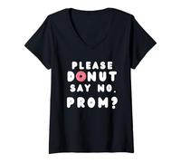 Women's Promposal Prom Date Questions Donut Say No Prom? V-Neck T-Shirt