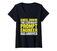 Women's Prompt Engineer Kneel Down V-Neck T-Shirt