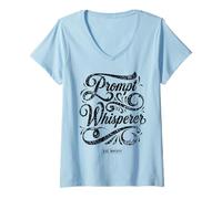 Women's Prompt Whisperer - Geeky Tech AI Artificial Intelligence V-Neck T-Shirt
