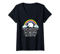 Womens Prop Masters Are Like Unicorns Props Master Film and Theatre V-Neck T-Shirt