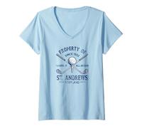 Womens Property of St. Andrews Scotland Golf Since 1552 Distressed V-Neck T-Shirt