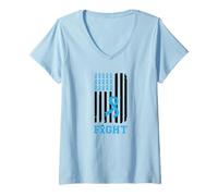 Womens Prostate Cancer Awareness Fight Flag V-Neck T-Shirt