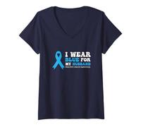 Women's Prostate Cancer Awareness Husband V-Neck T-Shirt