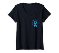 Womens Prostate Cancer Awareness Month We Wear Light Blue Support V-Neck T-Shirt