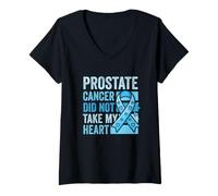 Women's Prostate Cancer Ribbon Prostate Awareness Prostate Cancer V-Neck T-Shirt
