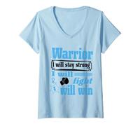 Womens Prostate Cancer Warrior Will Stay Strong Will Fight Will Win V-Neck T-Shirt