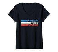 Womens Protect Free Speech Patriot Freedom of Speech Matters Gifts V-Neck T-Shirt