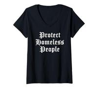Womens Protect Homeless People End Poverty Awareness V-Neck T-Shirt