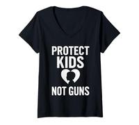 Womens Protect Kids Not Guns Anti Gun Violence V-Neck T-Shirt