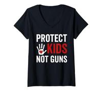 Womens Protect Kids Not Guns Anti Gun Violence V-Neck T-Shirt