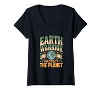 Women's Protect The Planet Earth Awareness - Eco Warrior Statement V-Neck T-Shirt