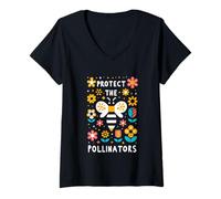 Womens Protect The Pollinators Gardener Advocate ----- V-Neck T-Shirt