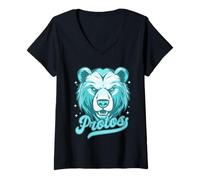 Womens Protos House of Success Bear Inspired School Student V-Neck T-Shirt