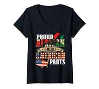 Women's Proud African with American Parts African Americans V-Neck T-Shirt