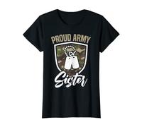 Womens Proud Army Sister Soldier Military Family Pride Camouflage T-Shirt