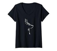 Womens Proud Australian Kelpie portrait dog mom Working Kelpie dog V-Neck T-Shirt