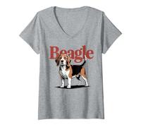 Womens Proud Beagle Dog Breed Owner Hound V-Neck T-Shirt