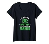 Women's Proud Brother of an Awesome Farmer V-Neck T-Shirt