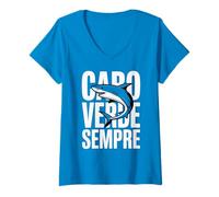 Women's Proud Cape Cabo Verde Sempre Country Favorite Cheer V-Neck T-Shirt