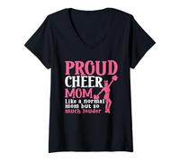 Women's Proud Cheer Mom Like A Normal Mom But So Much Louder Mother V-Neck T-Shirt