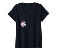 Womens Proud Coast Guard mom V-Neck T-Shirt