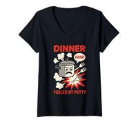 Womens Proud Cook Humor Cooking Mode Activated Kitchen Chaos Style V-Neck T-Shirt