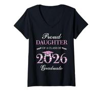 Womens Proud Daughter of A Class of 2026 Graduate V-Neck T-Shirt