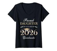 Womens Proud Daughter of A Class of 2026 Graduate V-Neck T-Shirt