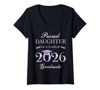 Womens Proud Daughter of A Class of 2026 Graduate V-Neck T-Shirt