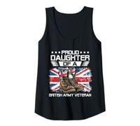 Womens Proud Daughter Of British Veteran Flag UK Family Matching Tank Top