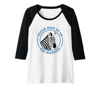 Womens Proud EDS Mom - Supporting My Zebra Strong Warrior Raglan Baseball Tee