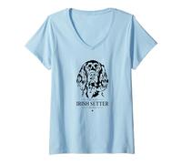 Womens Proud Irish Setter Mom Funny Dog Owners Pointer Hunting Dogs V-Neck T-Shirt