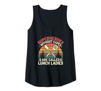 Womens Proud Lunch Lady Quote Superheroes Without Capes Saying Tank Top