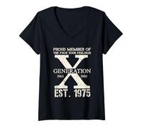Womens Proud Member Of The F Your Feelings Generation X 1975 V-Neck T-Shirt